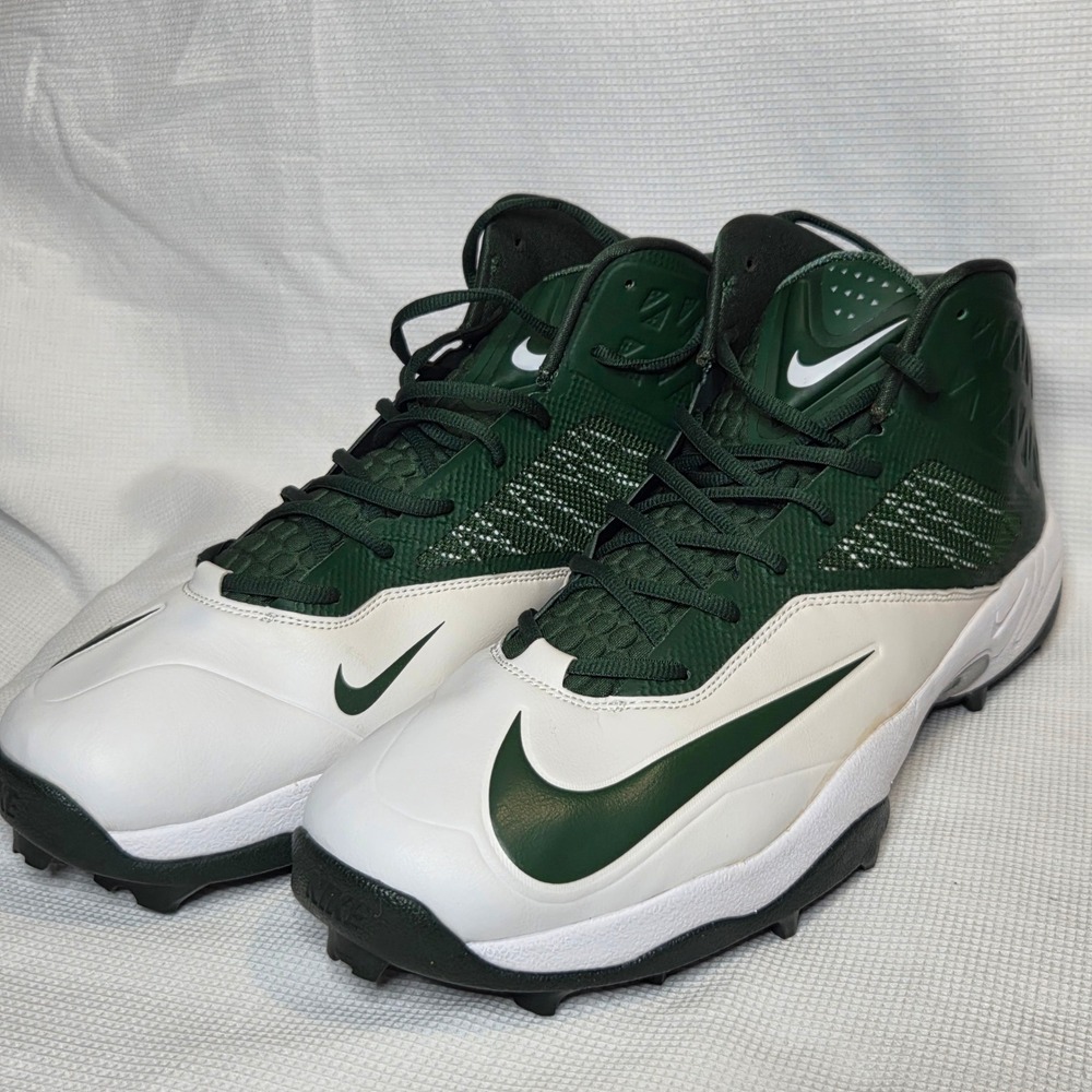 Nike Alpha Pro 3/4 TD Football Cleats Green White 603370-131 Mens Size 17